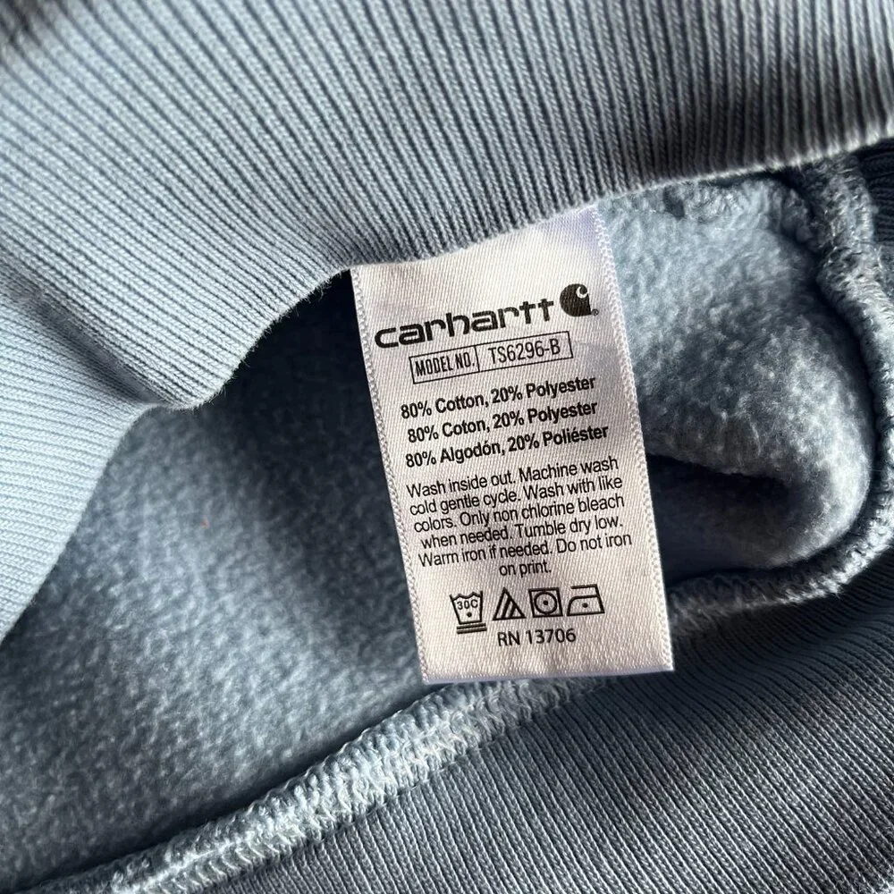 Carhartt light blue logo hoodie 5